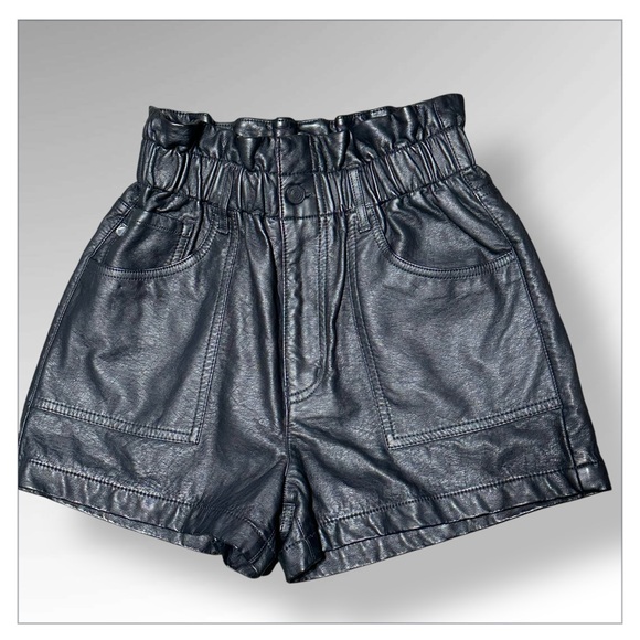 KanCan Pants - KanCan Black High Waist Shorts with Sleek Design Faux Leather fabric lined